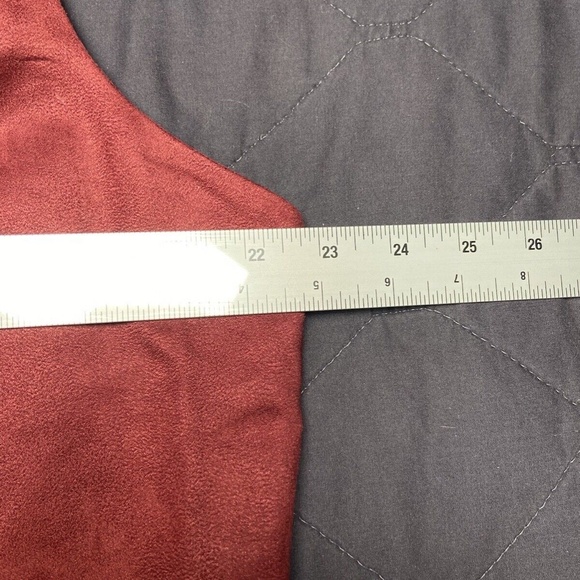 ASHRO Maroon Lined Velvet Midi Formal Casual Wear Dress Size 18W‎ Eyelet Design - Picture 6 of 6